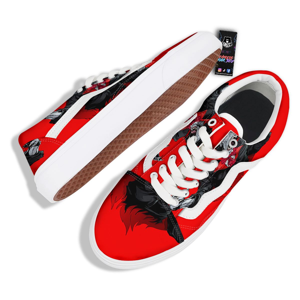 Count Dracula Print Skate Shoes-grizzshop