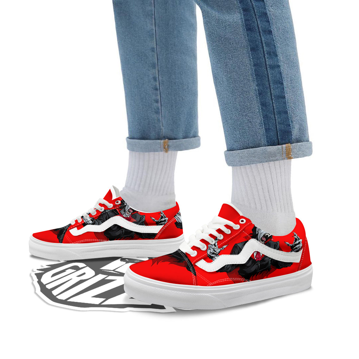 Count Dracula Print Skate Shoes-grizzshop