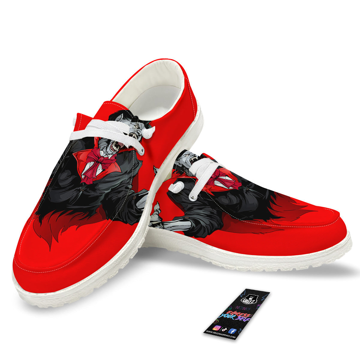 Count Dracula Print White Loafers-grizzshop