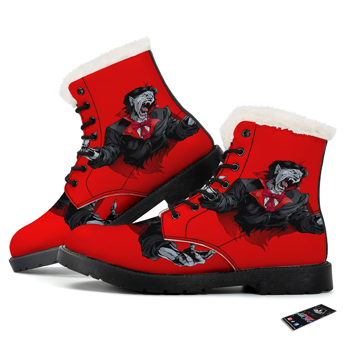 Count Dracula Print Winter Boots-grizzshop