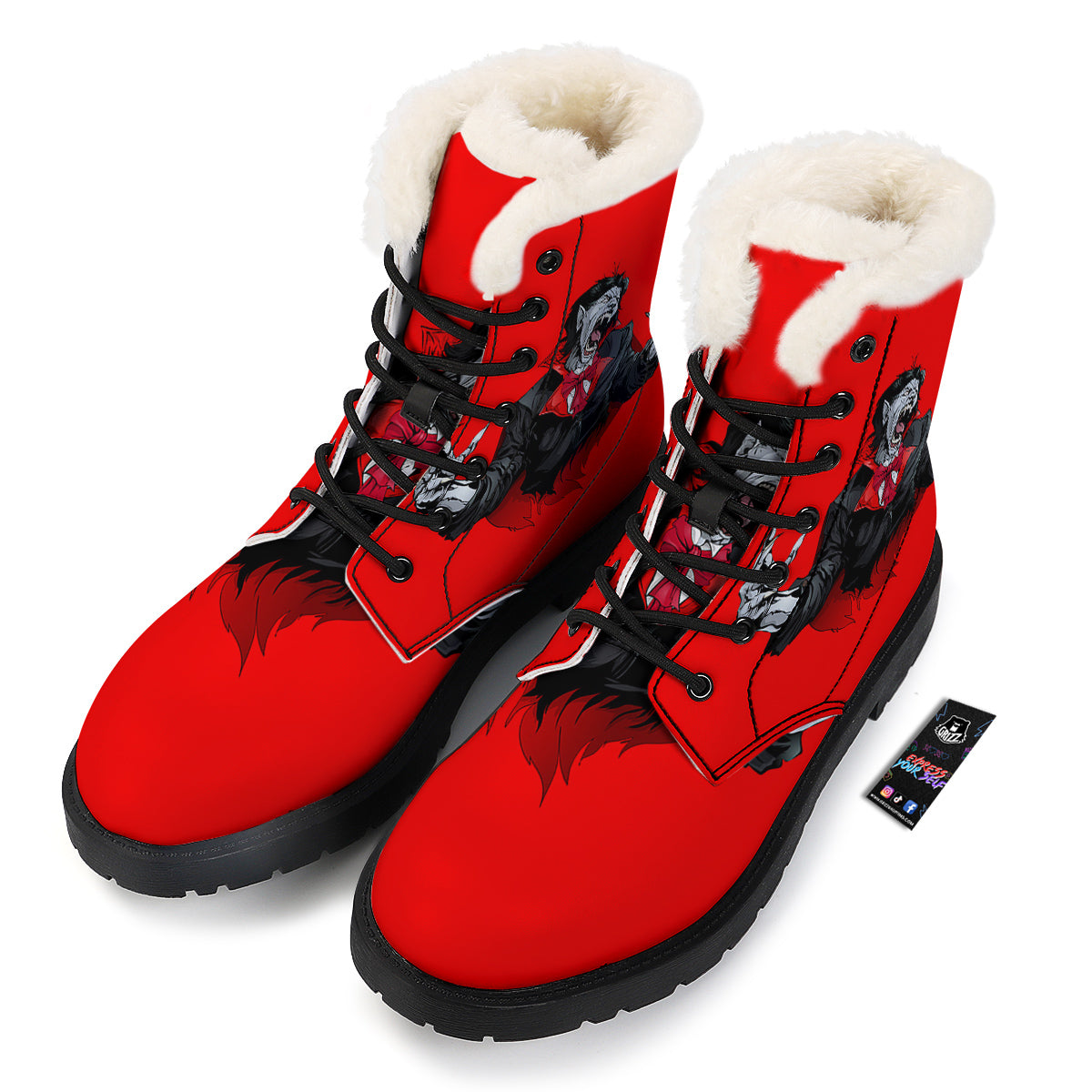 Count Dracula Print Winter Boots-grizzshop