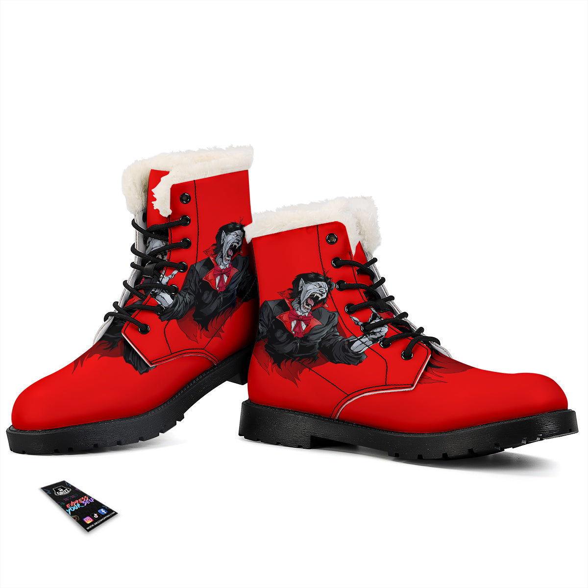 Count Dracula Print Winter Boots-grizzshop