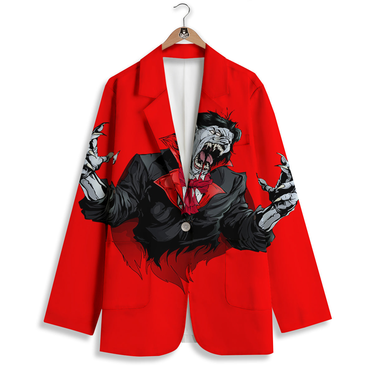 Count Dracula Print Women's Blazer-grizzshop