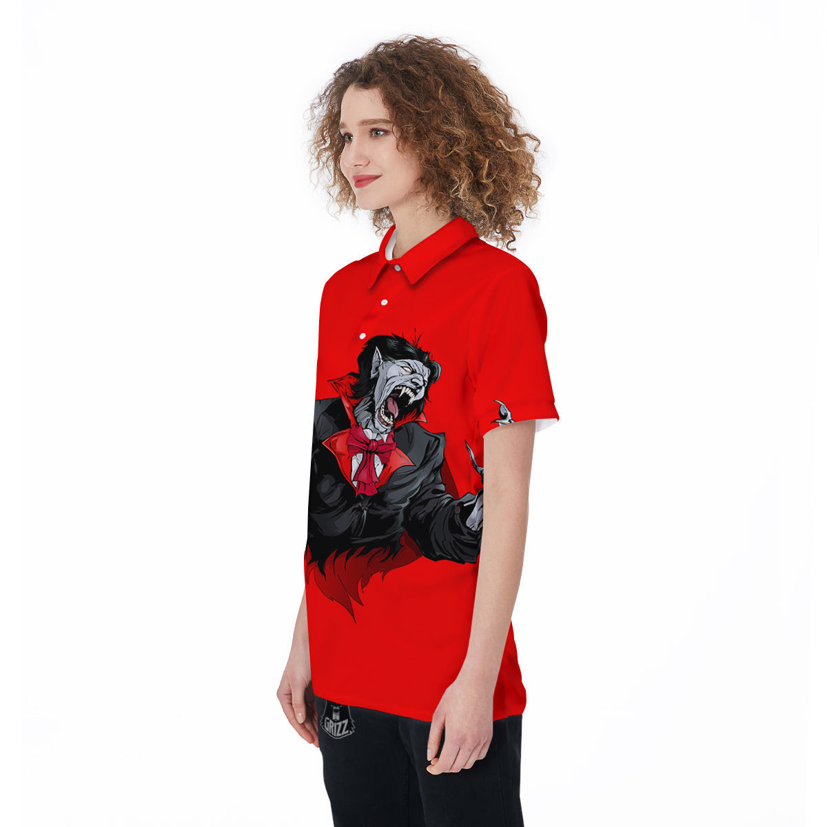 Count Dracula Print Women's Golf Shirts-grizzshop