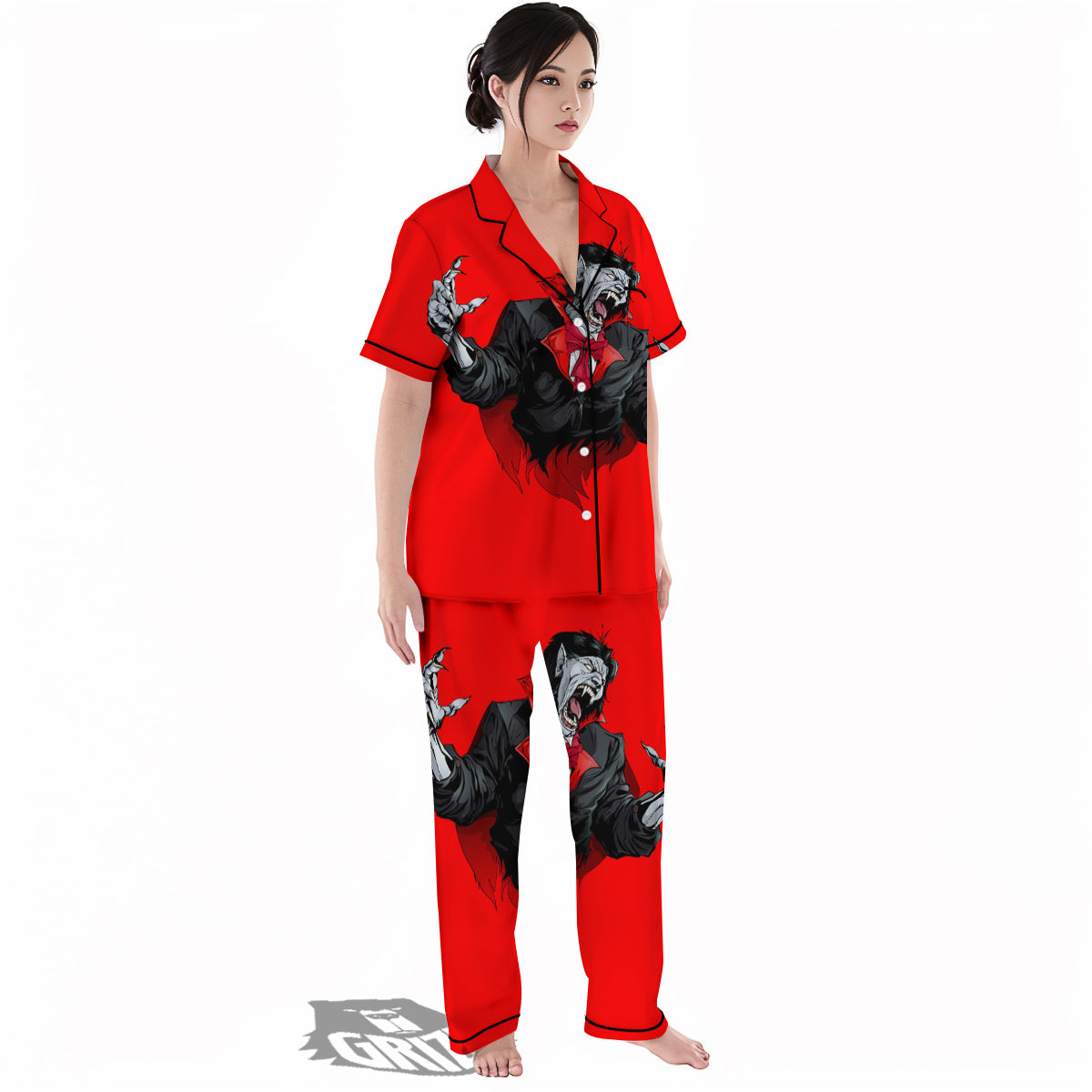 Count Dracula Print Women's Pajamas Set-grizzshop