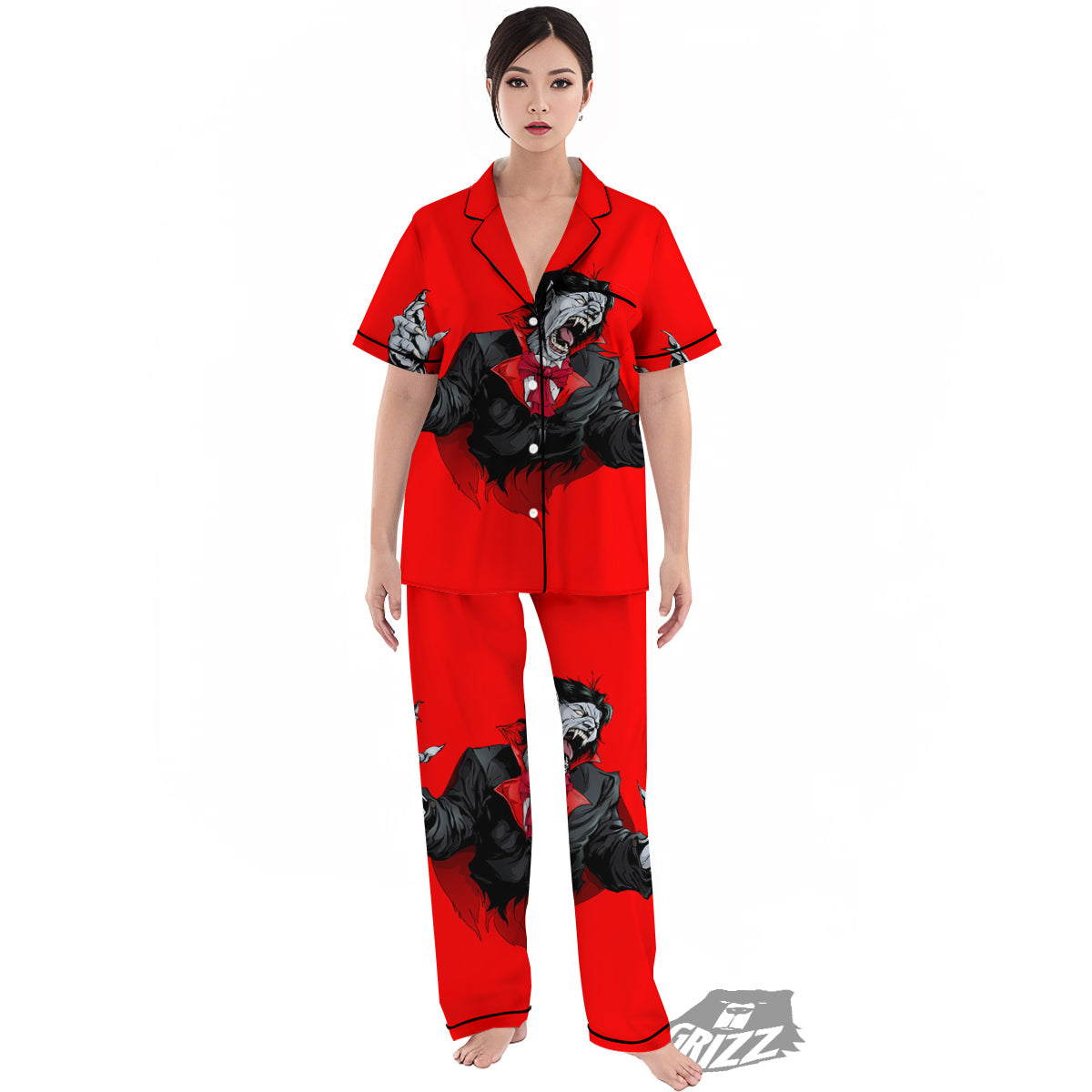 Count Dracula Print Women's Pajamas Set-grizzshop