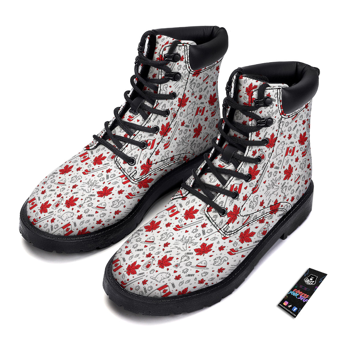 Country Canada Print Pattern Boots-grizzshop
