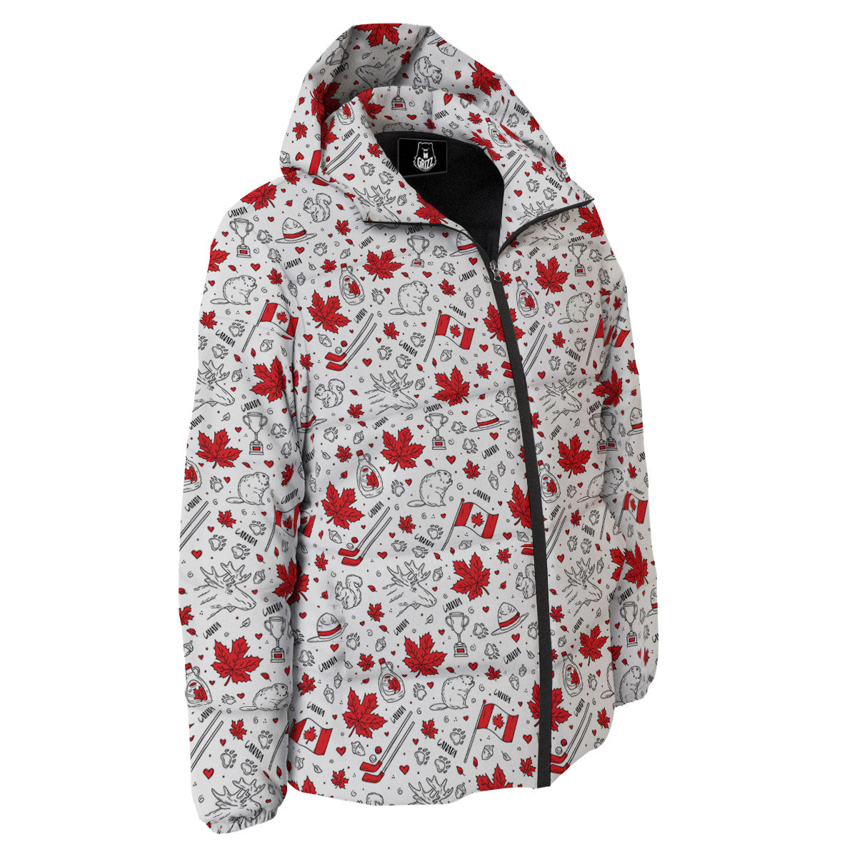 Country Canada Print Pattern Down Jacket-grizzshop