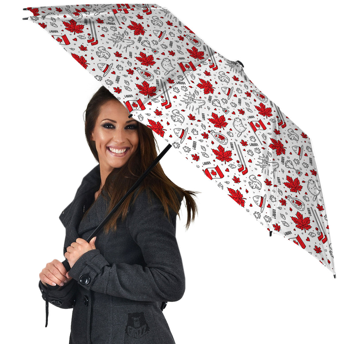 Country Canada Print Pattern Umbrella-grizzshop