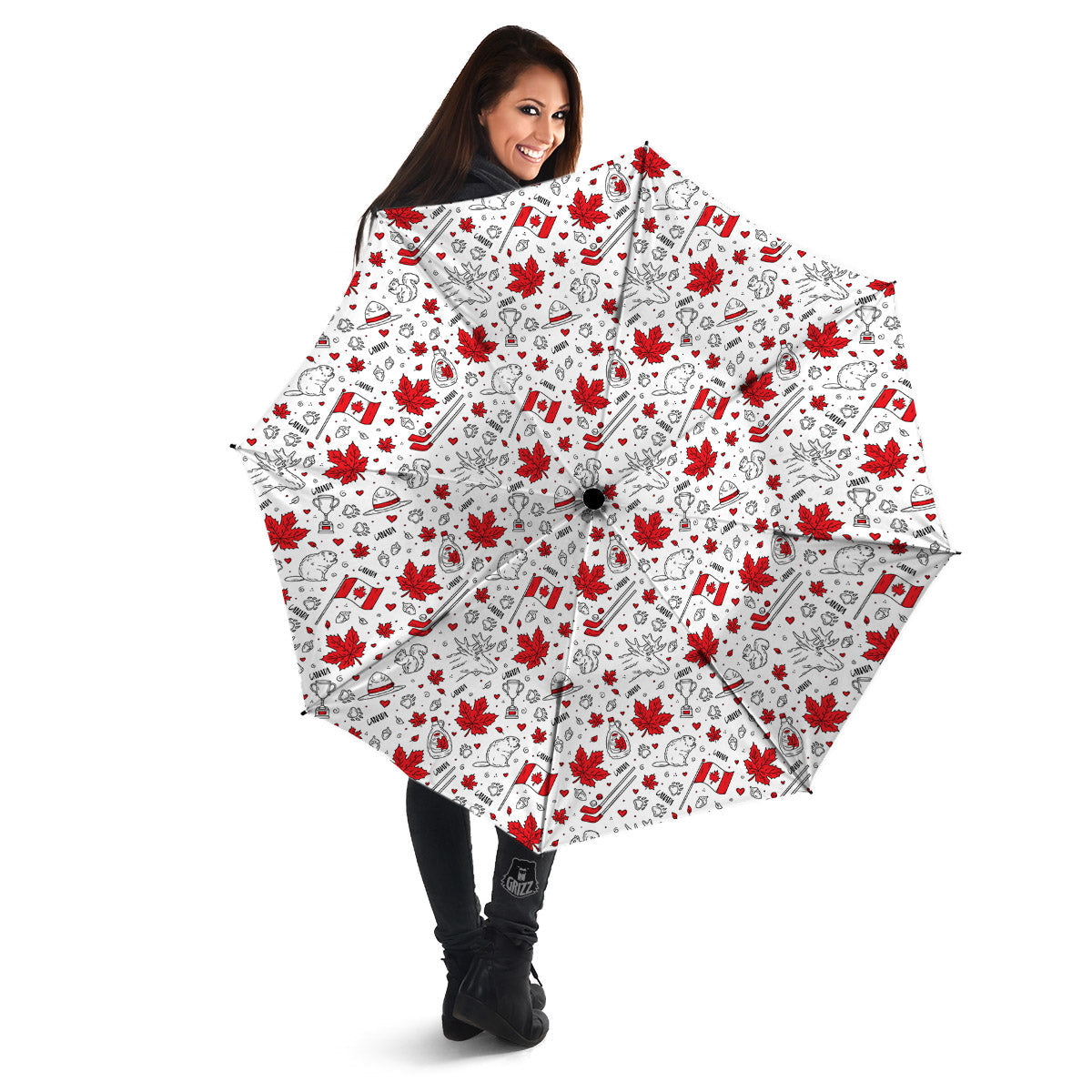 Country Canada Print Pattern Umbrella-grizzshop