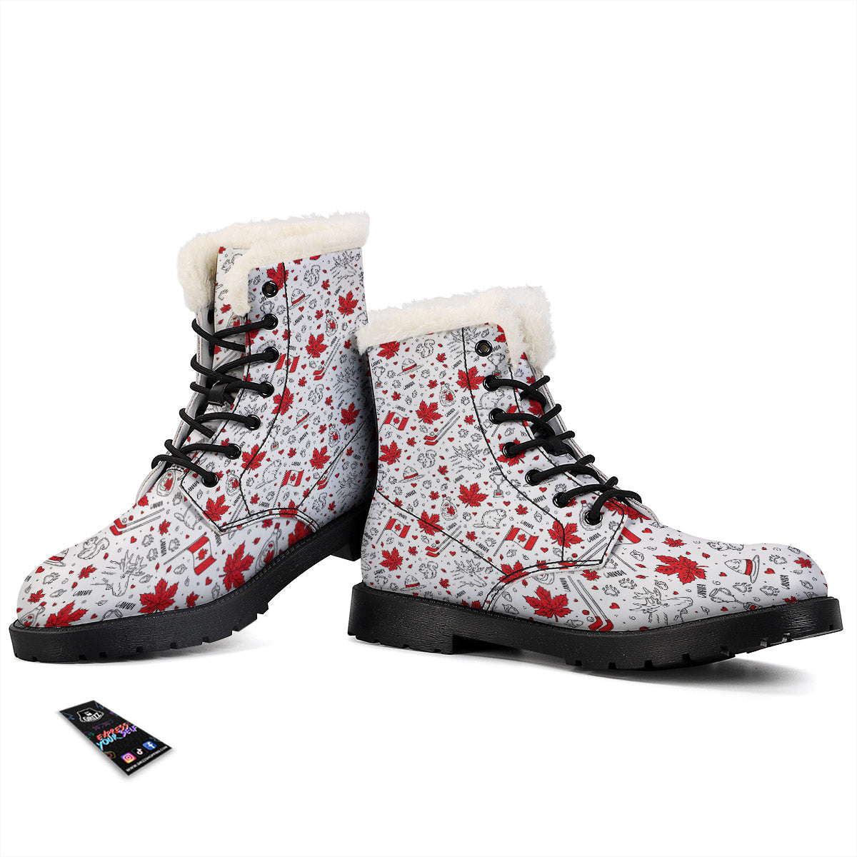 Country Canada Print Pattern Winter Boots-grizzshop