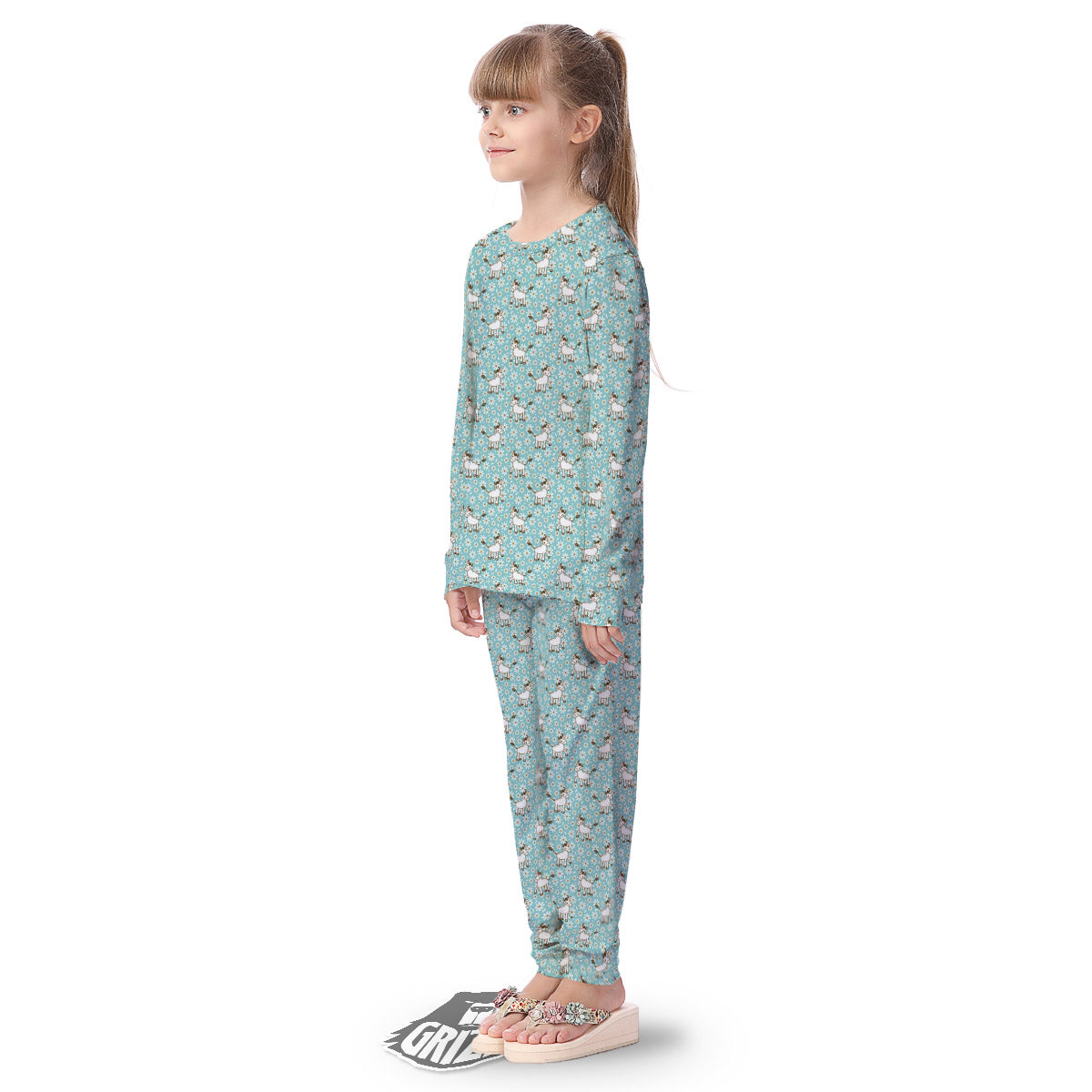 Cow And Cartoon Daisy Print Pattern Kid's Pajamas-grizzshop