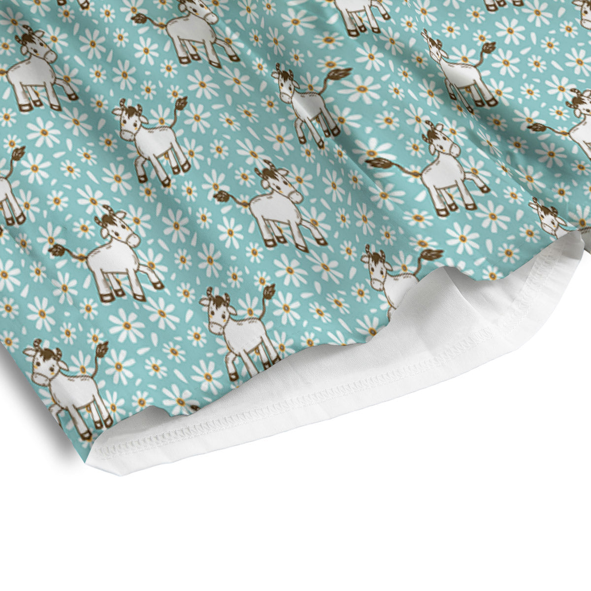 Cow And Cartoon Daisy Print Pattern Men's Athletic Shorts
