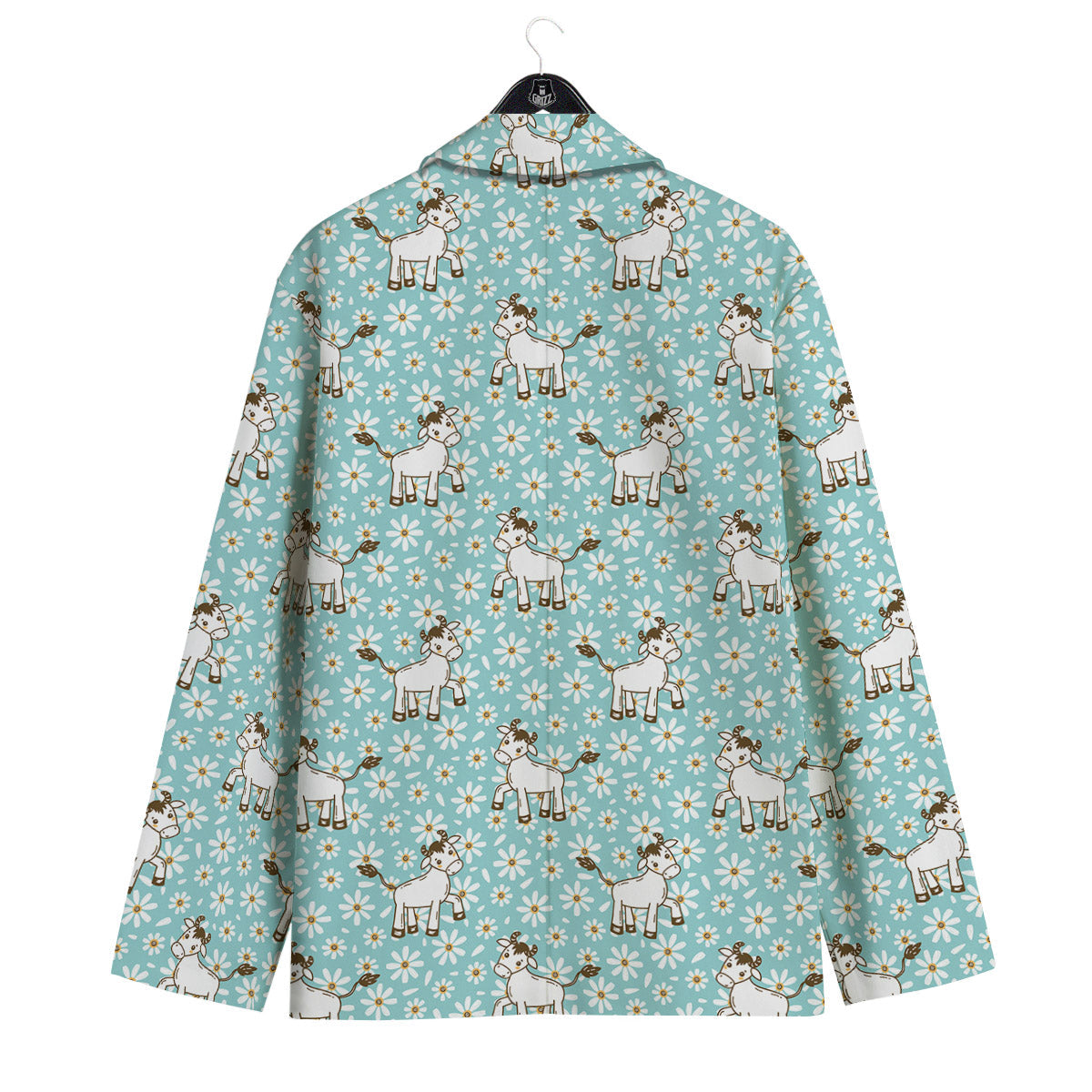 Cow And Cartoon Daisy Print Pattern Men's Sport Coat-grizzshop