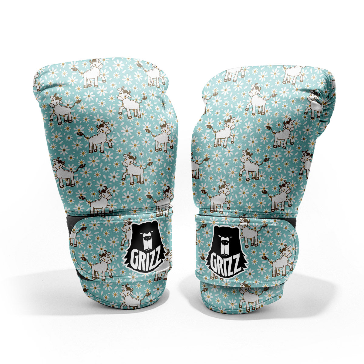 Cow And Cartoon Daisy Print Pattern Pro Boxing Glove