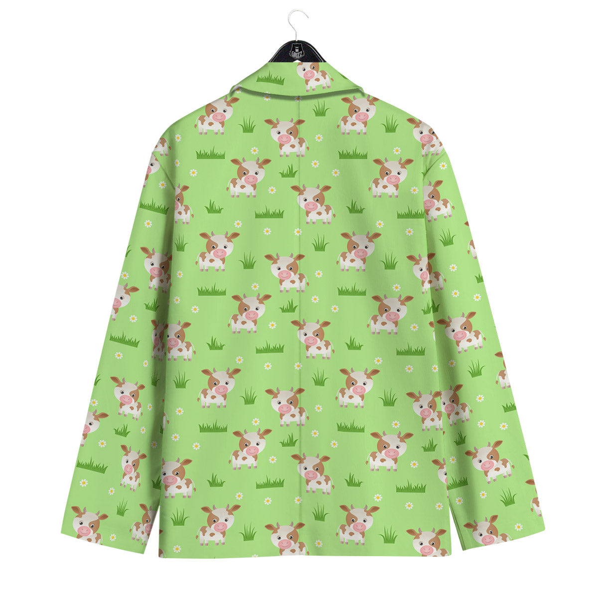 Cow And Green Grass Print Pattern Men's Sport Coat-grizzshop