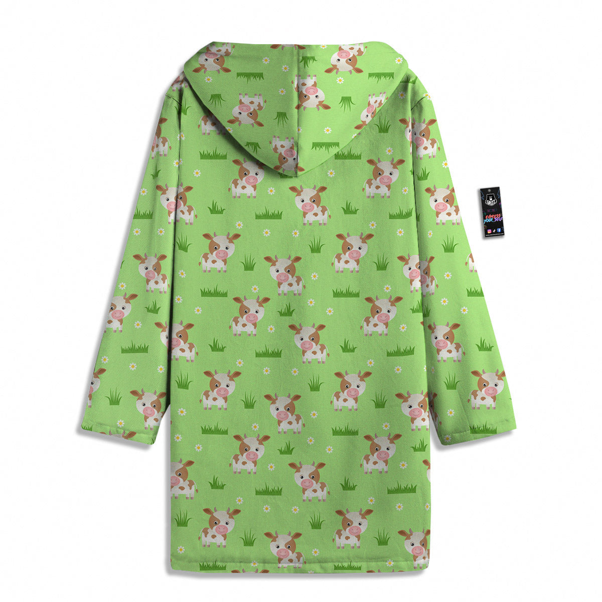Cow And Green Grass Print Pattern Men's Windbreaker Jacket-grizzshop
