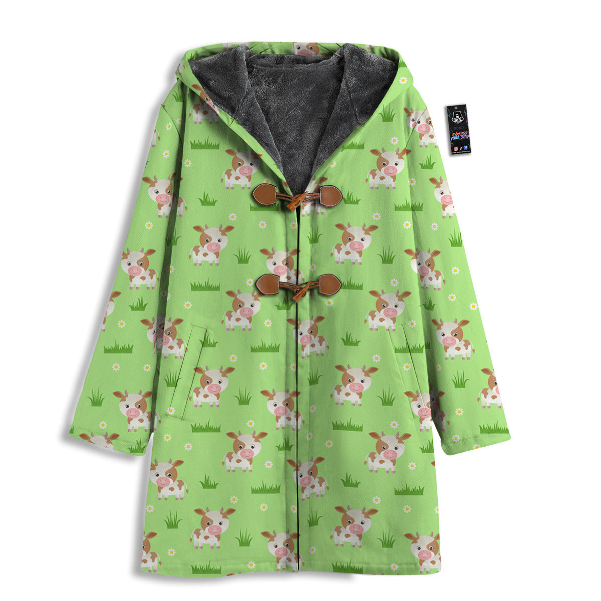 Cow And Green Grass Print Pattern Men's Windbreaker Jacket-grizzshop