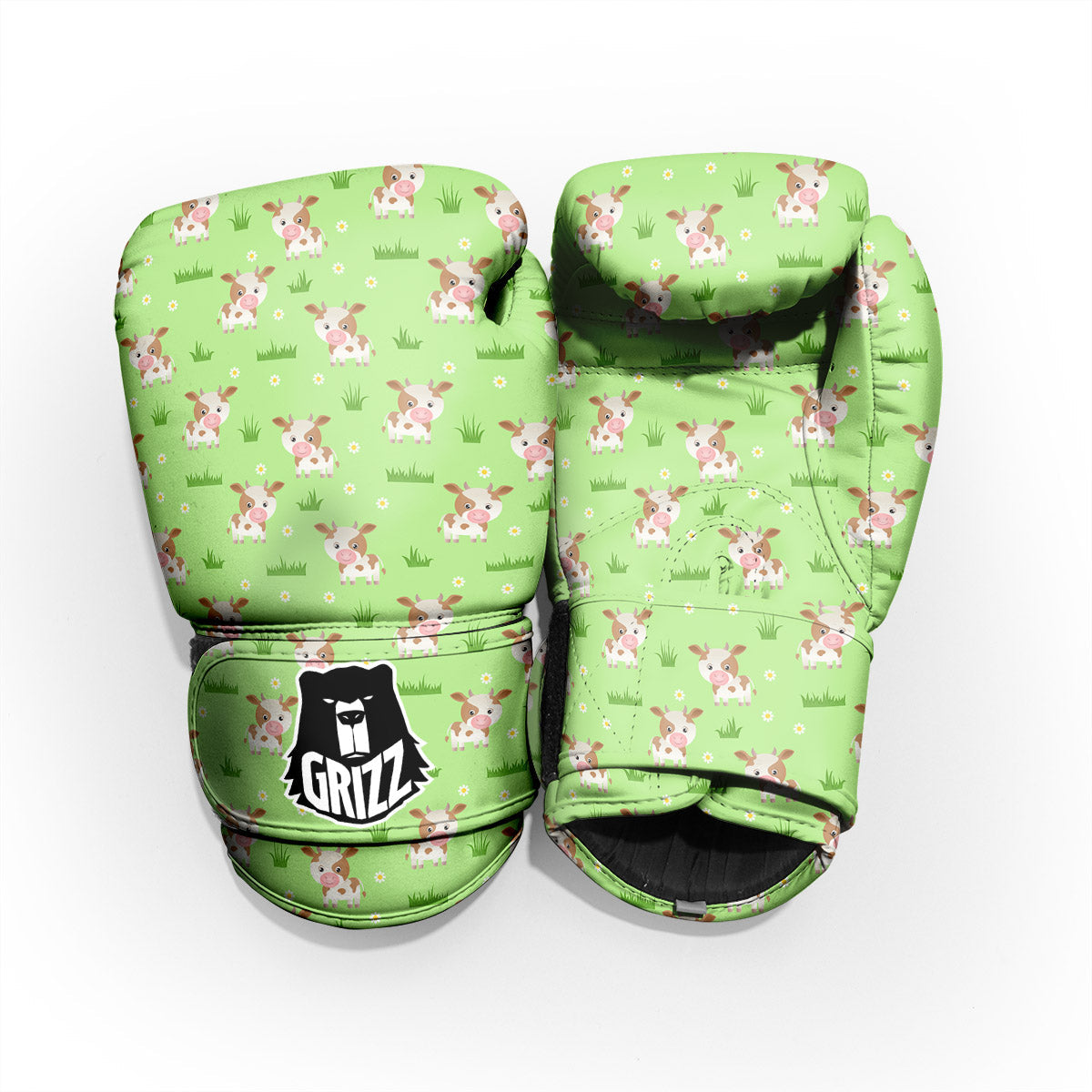 Cow And Green Grass Print Pattern Pro Boxing Glove