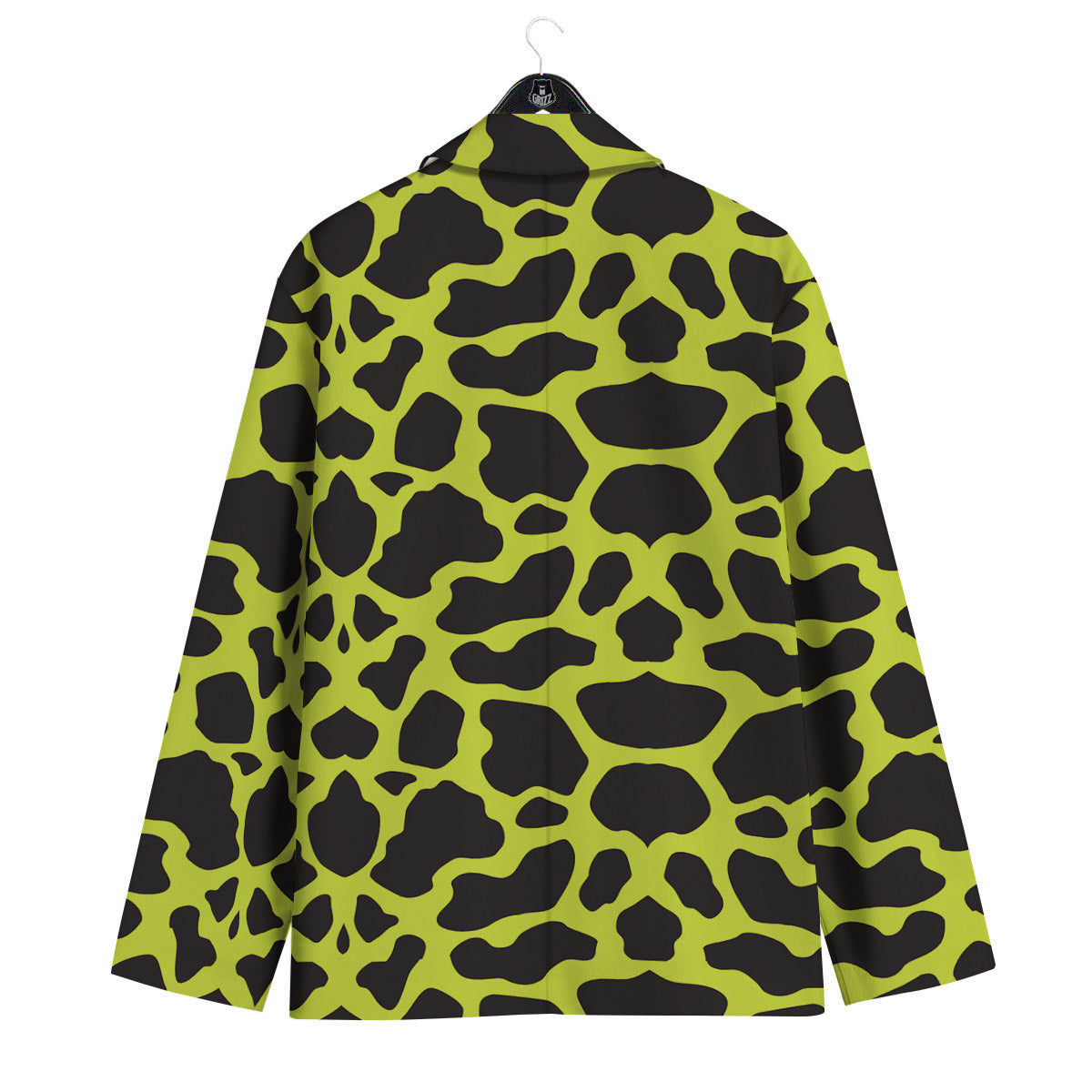 Cow Black And Lime Green Print Pattern Men's Sport Coat-grizzshop