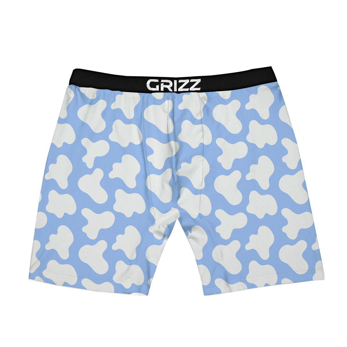 Cow Blue And White Print Pattern Boxer Briefs-grizzshop