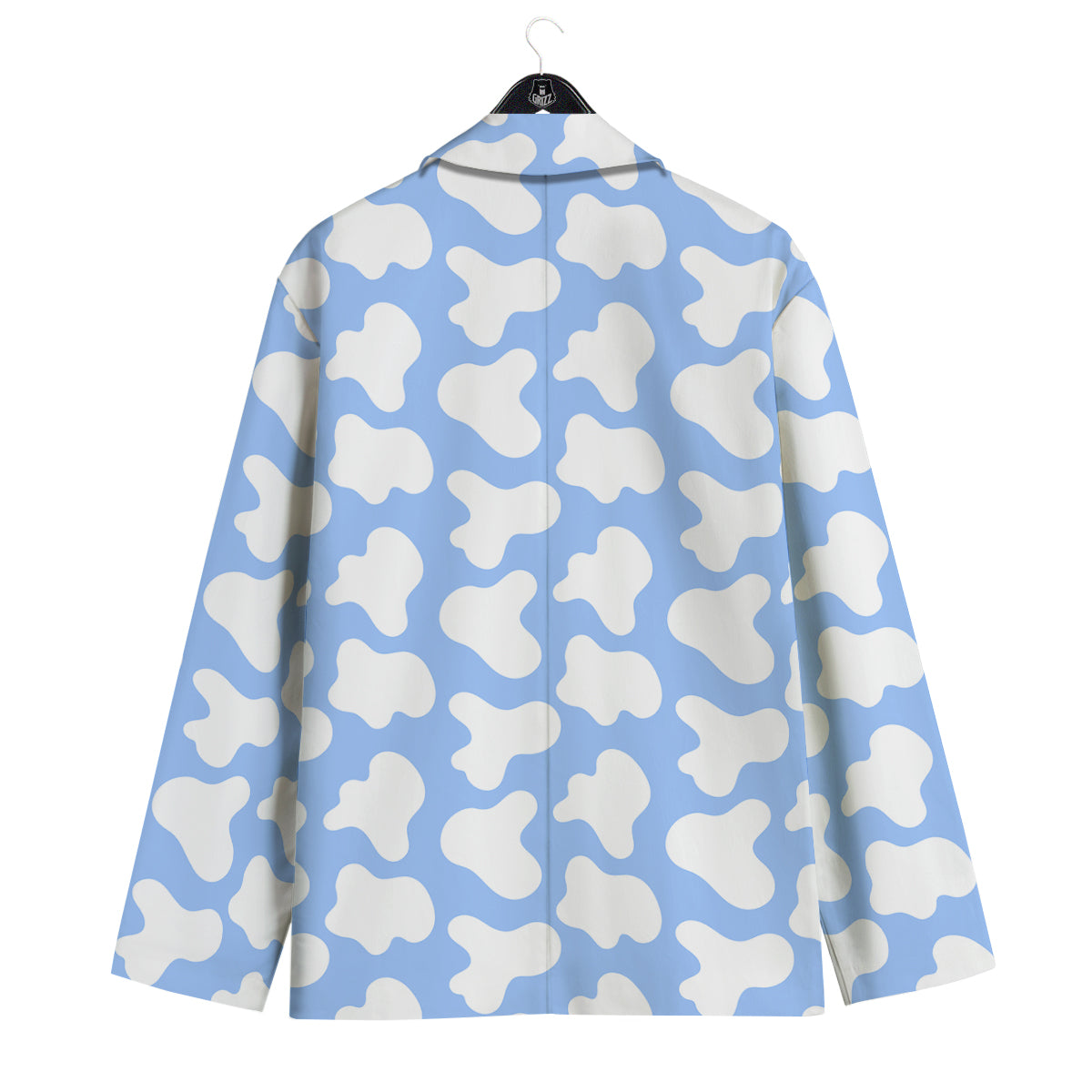 Cow Blue And White Print Pattern Men's Sport Coat-grizzshop