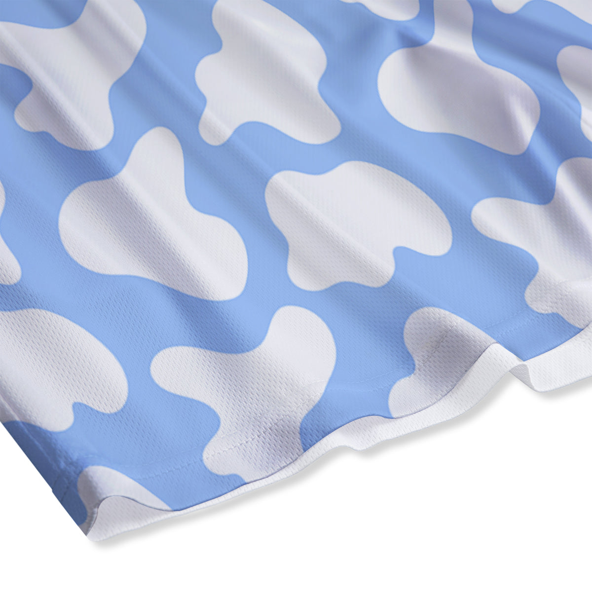 Cow Blue And White Print Pattern Mesh Shorts