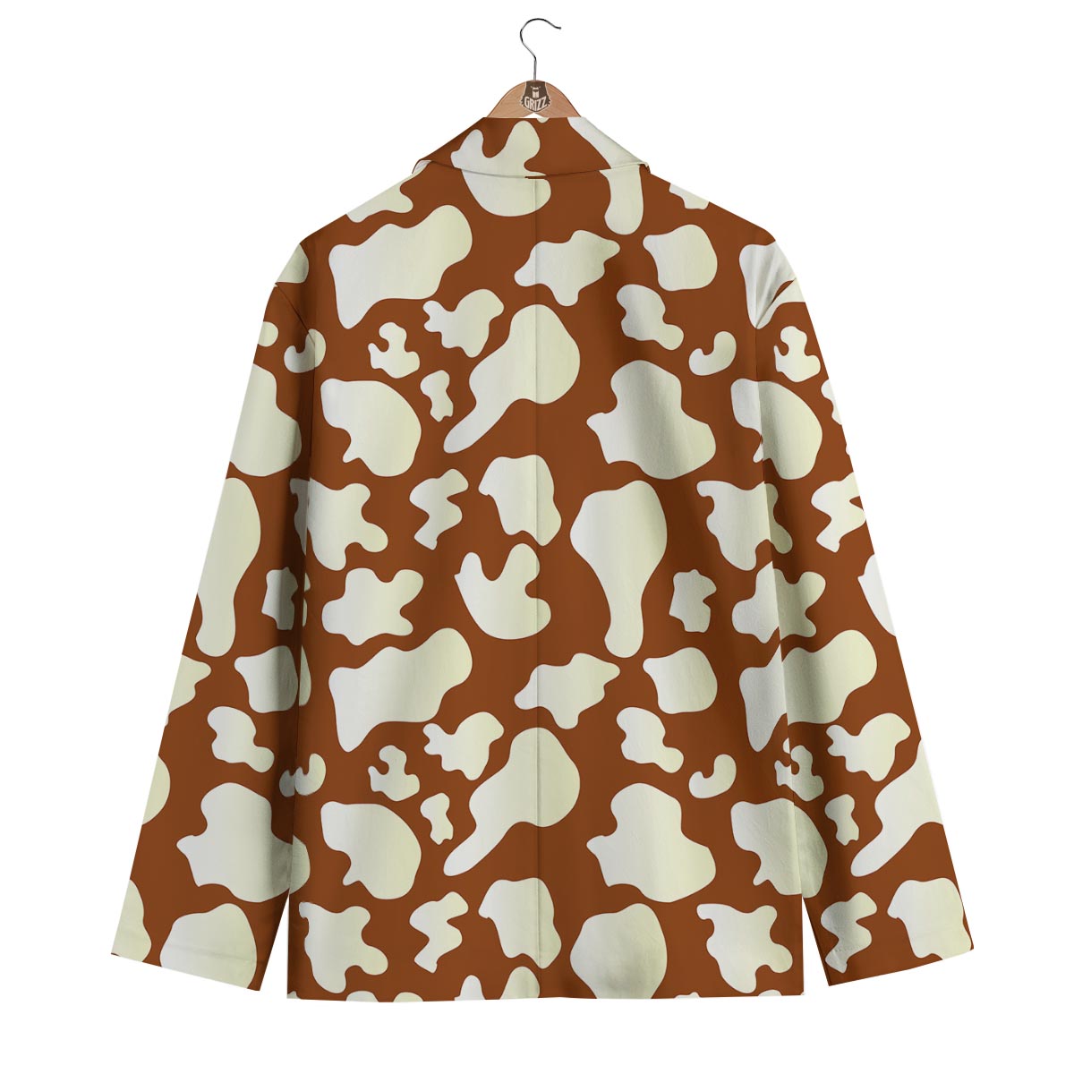 Cow Brown Pattern Print Men's Blazer-grizzshop