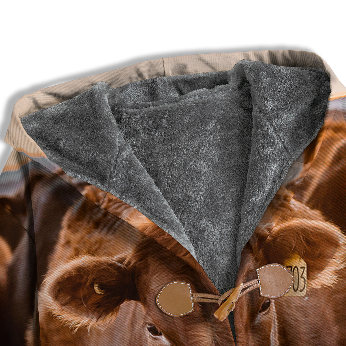 Cow Brown Print Men's Windbreaker Jacket-grizzshop