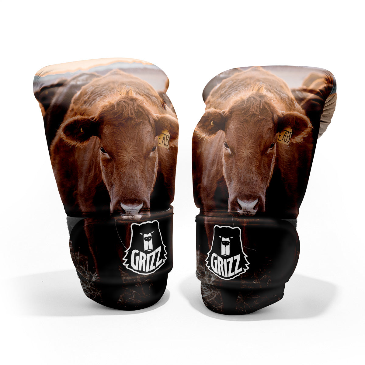 Cow Brown Print Pro Boxing Glove