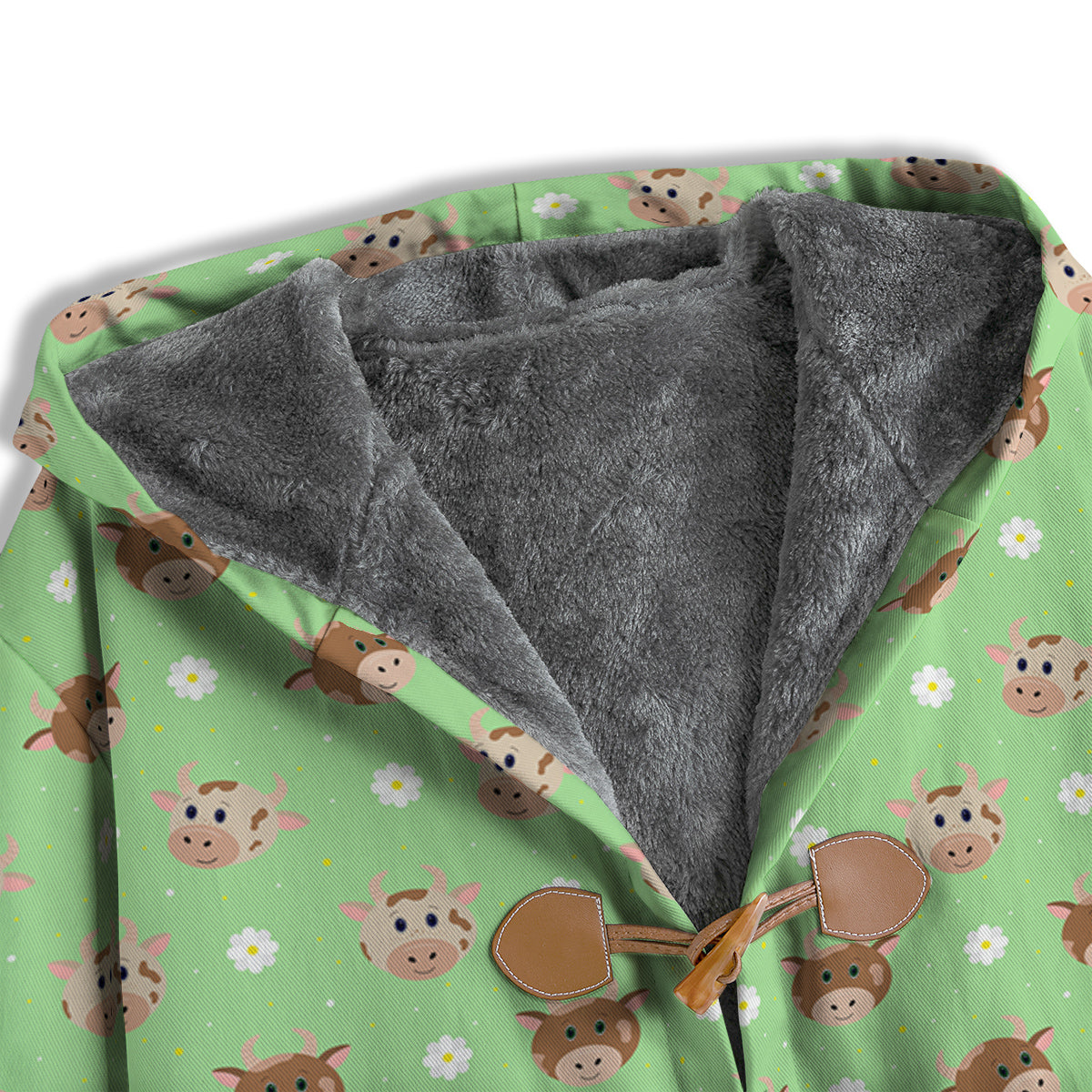 Cow Cartoon And Daisy Flower Print Men's Windbreaker Jacket-grizzshop