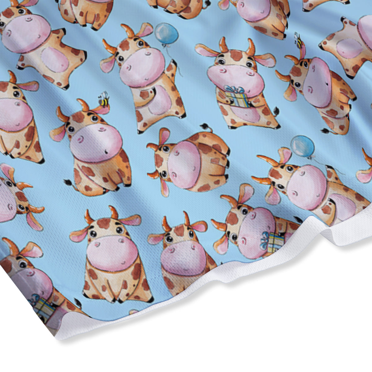 Cow Cartoon Watercolor Print Pattern Mesh Shorts