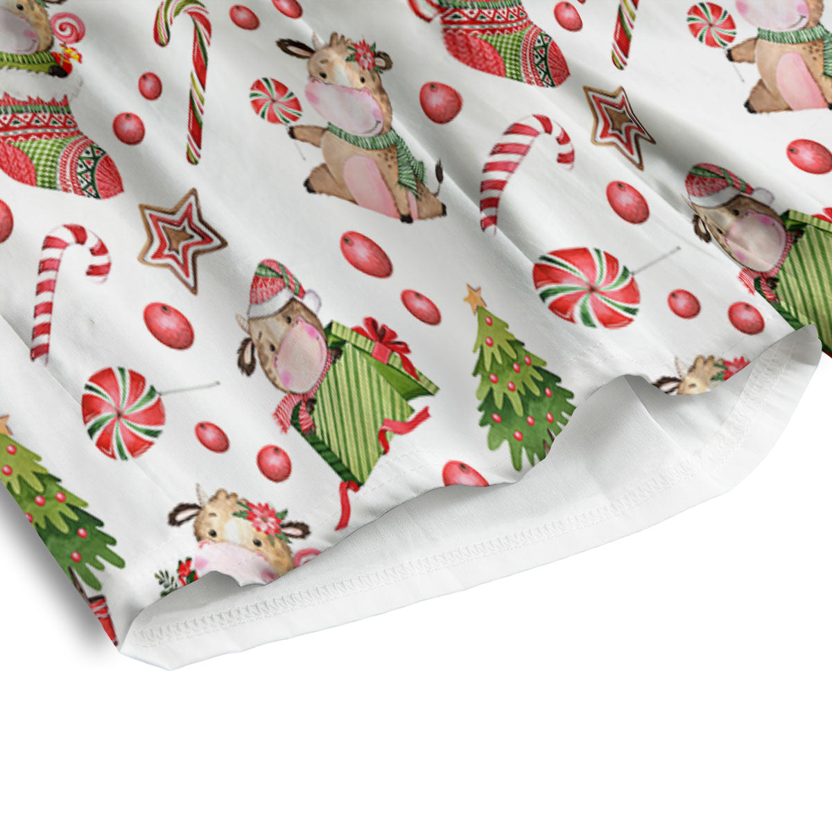 Cow Christmas Print Pattern Men's Athletic Shorts