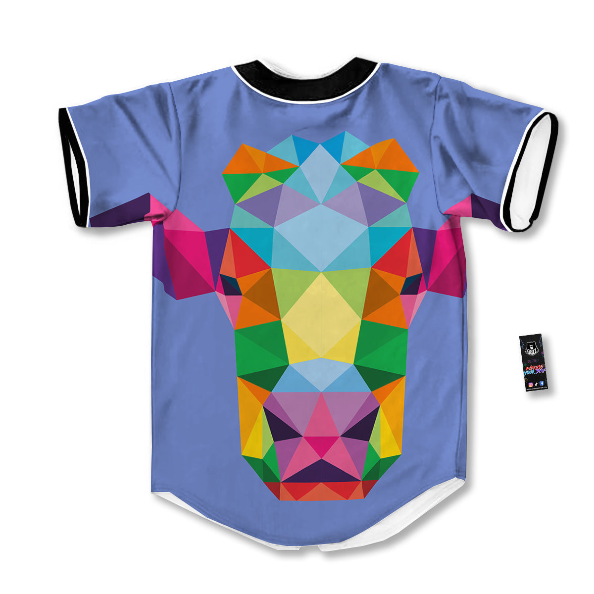 Cow Colorful Print Baseball Jersey-grizzshop
