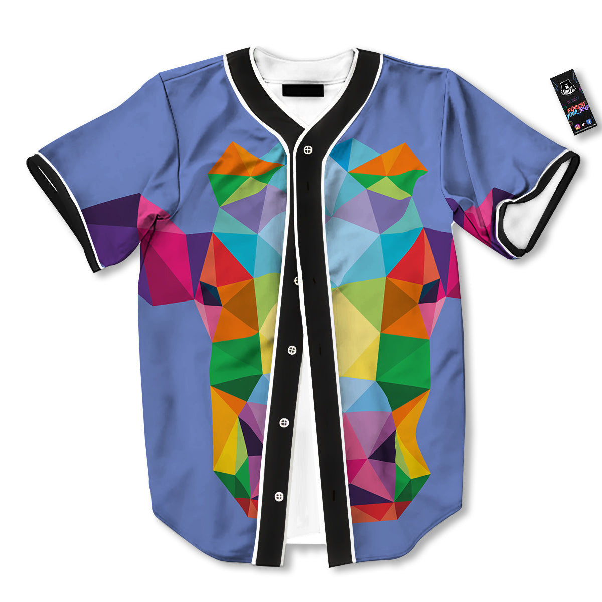 Cow Colorful Print Baseball Jersey-grizzshop