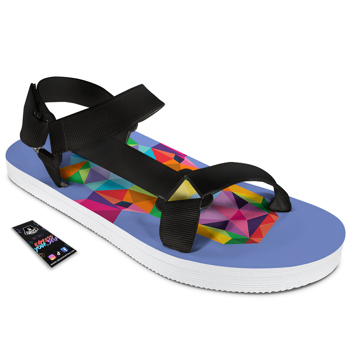 Cow Colorful Print Black Open Toe Sandals-grizzshop