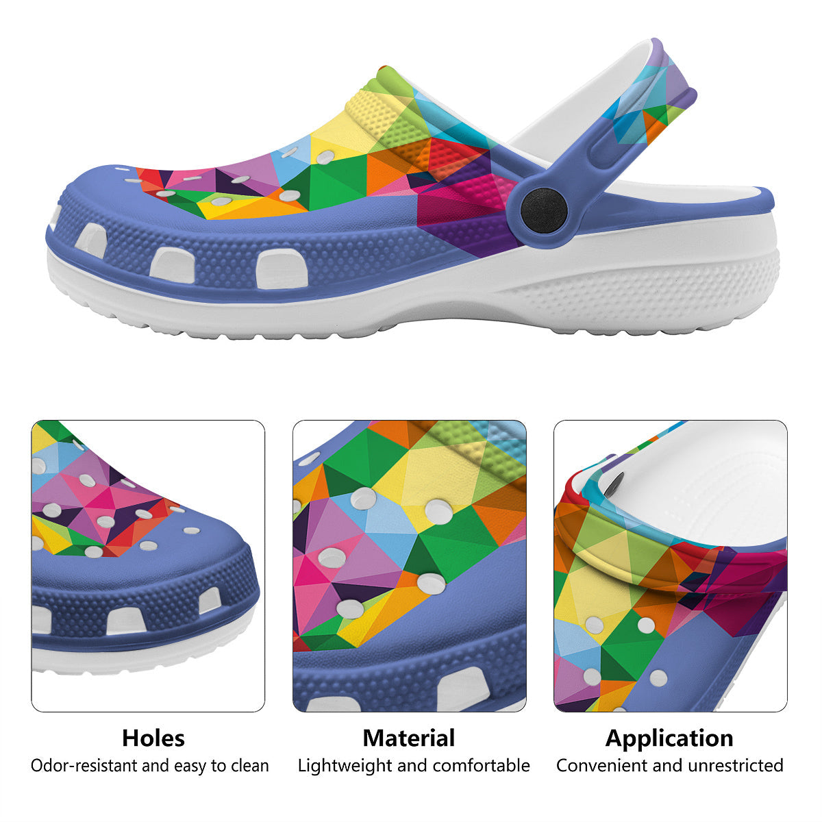 Cow Colorful Print Clog-grizzshop