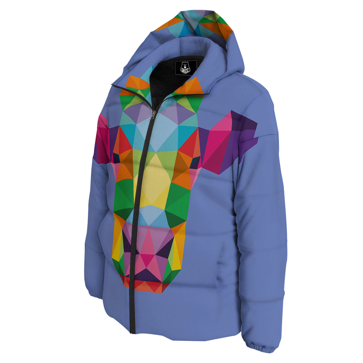 Cow Colorful Print Down Jacket-grizzshop