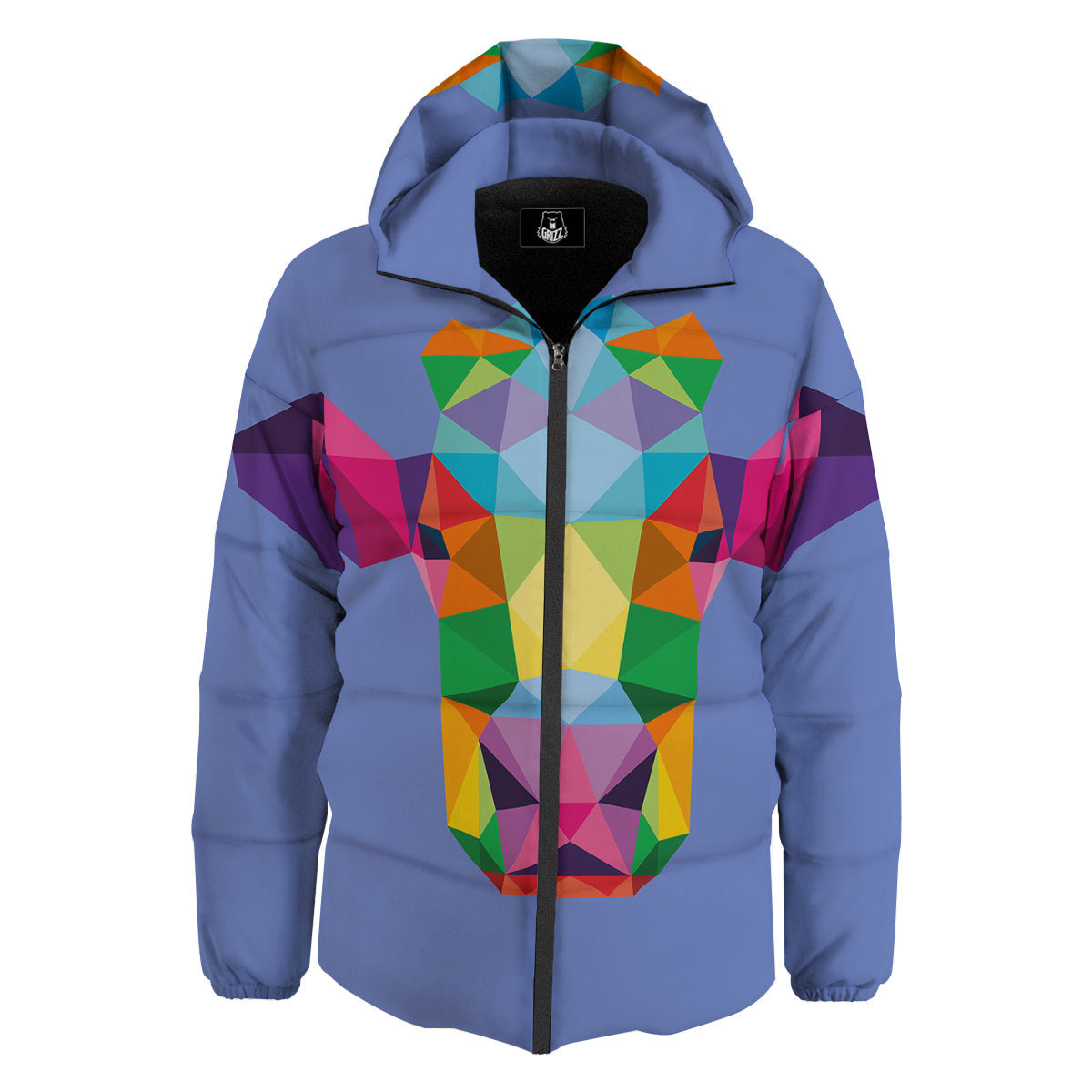 Cow Colorful Print Down Jacket-grizzshop
