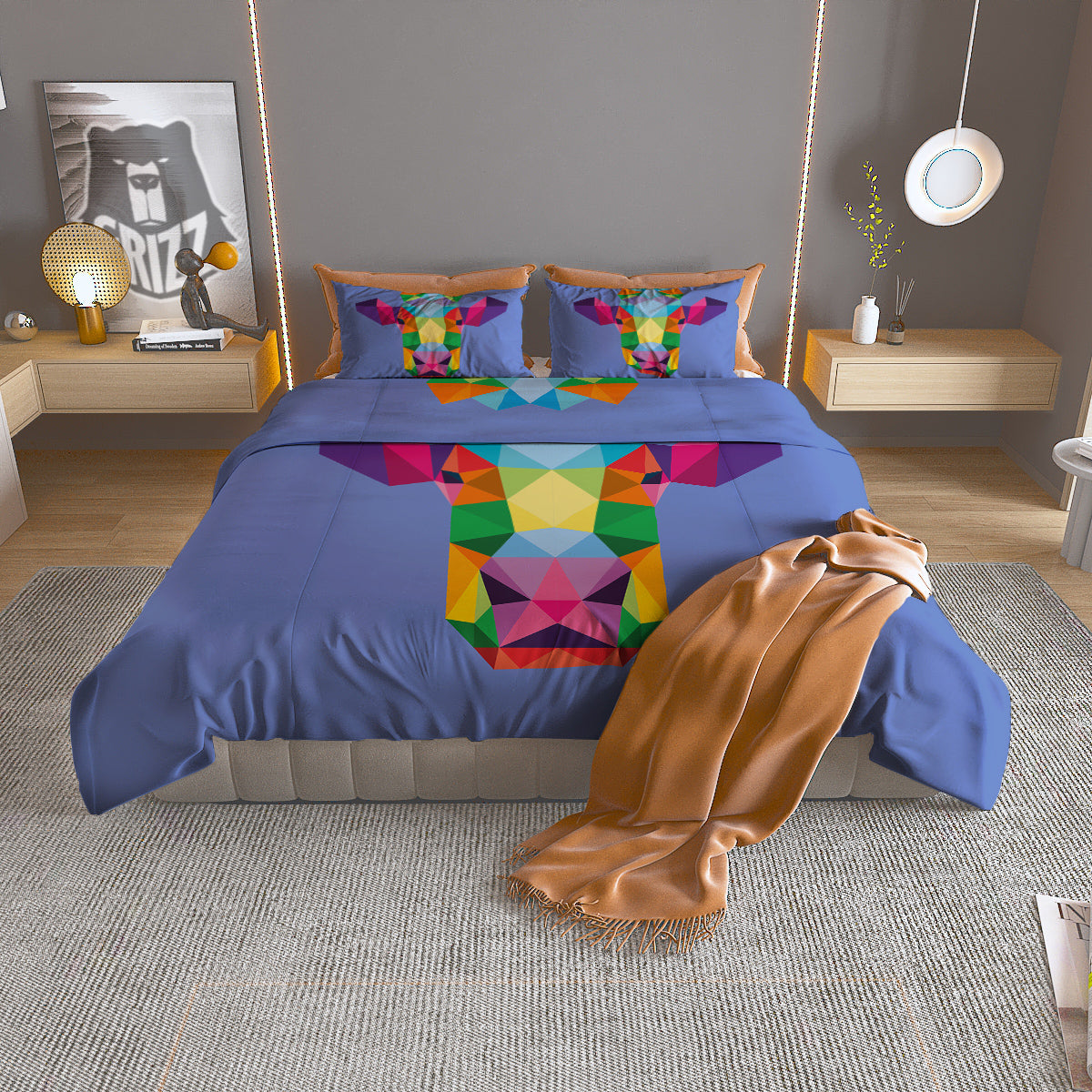 Dragonfly Boho Gold Print Duvet Cover Bedding Set