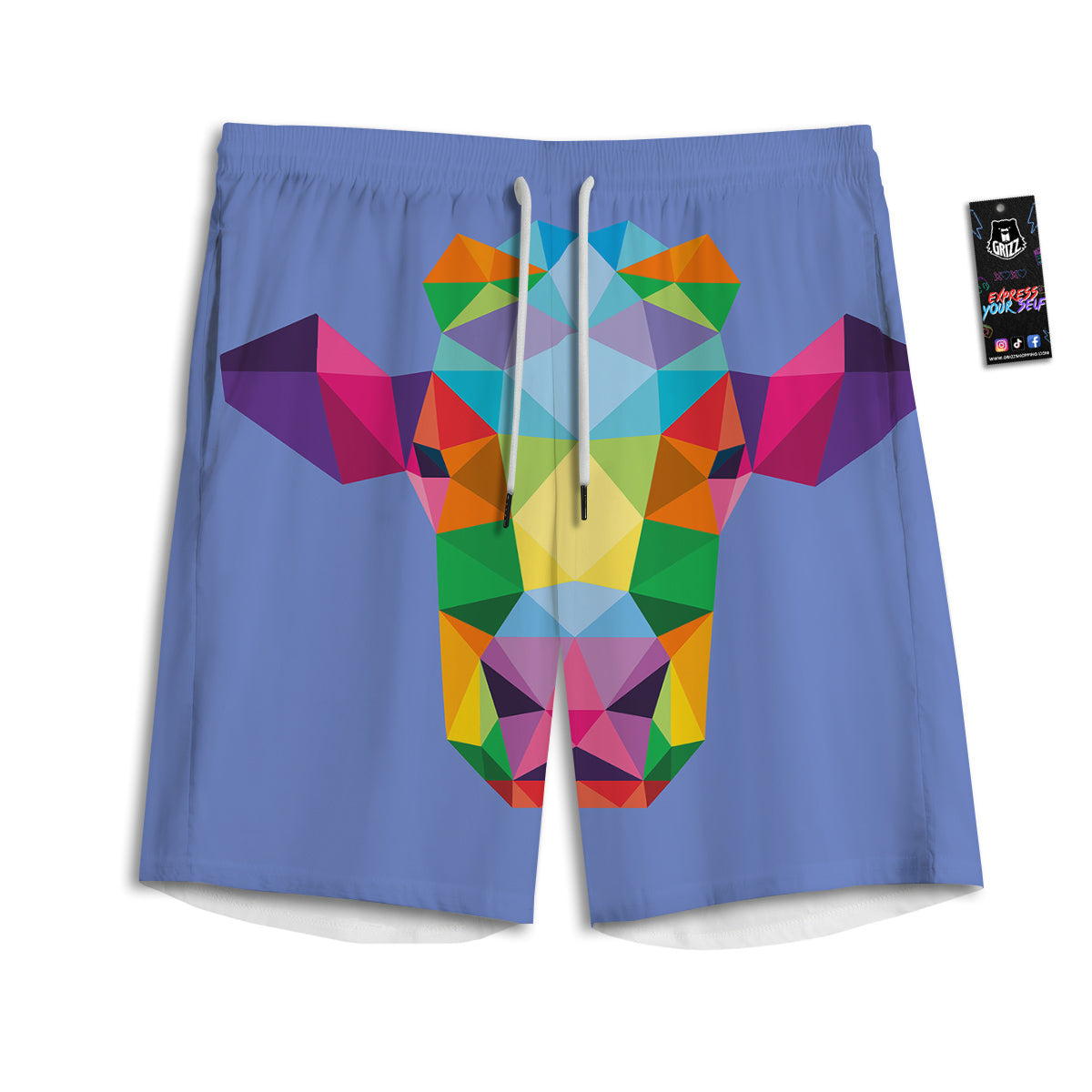 Cow Colorful Print Men's Athletic Shorts