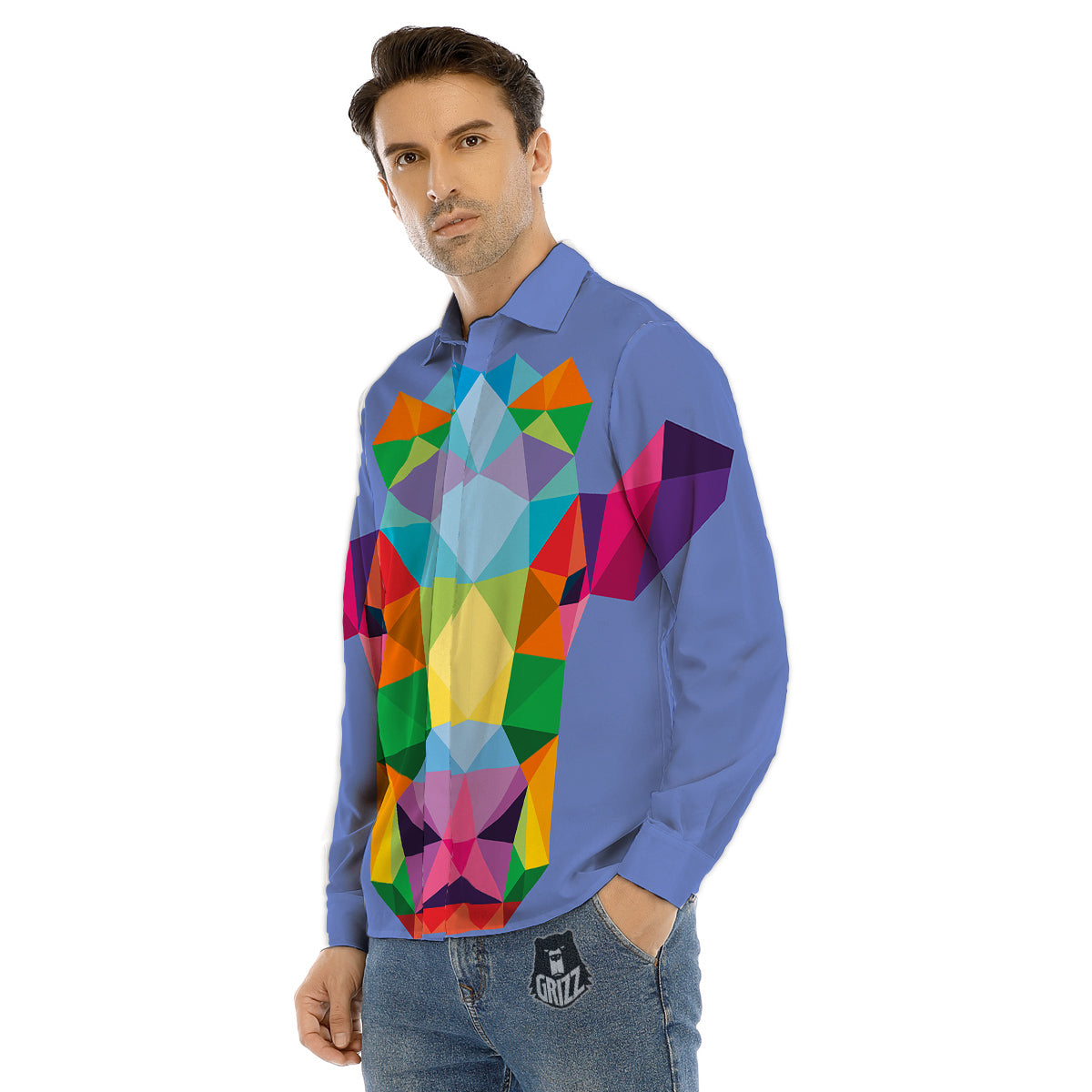 Cow Colorful Print Men's Dress Shirts-grizzshop