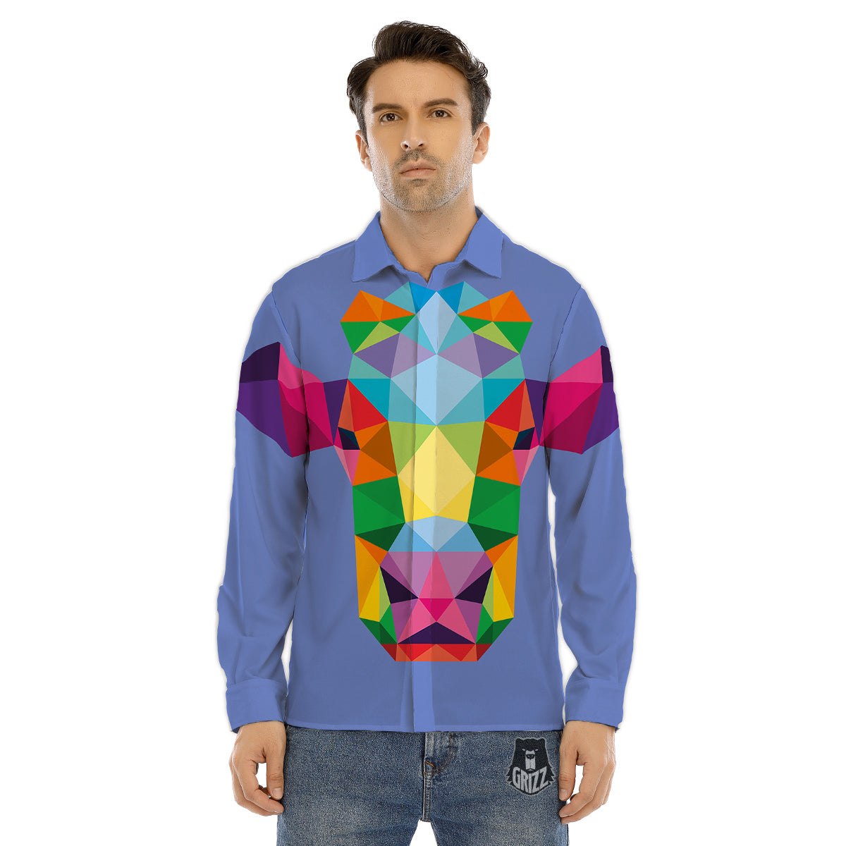 Cow Colorful Print Men's Dress Shirts-grizzshop