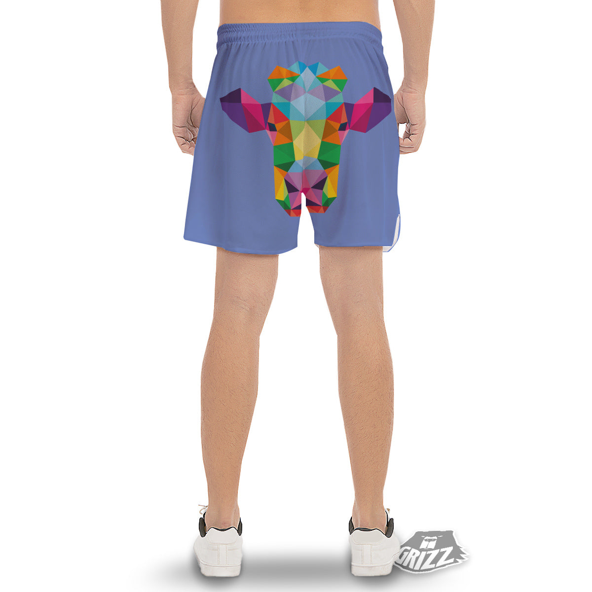 Cow Colorful Print Men's Gym Shorts-grizzshop