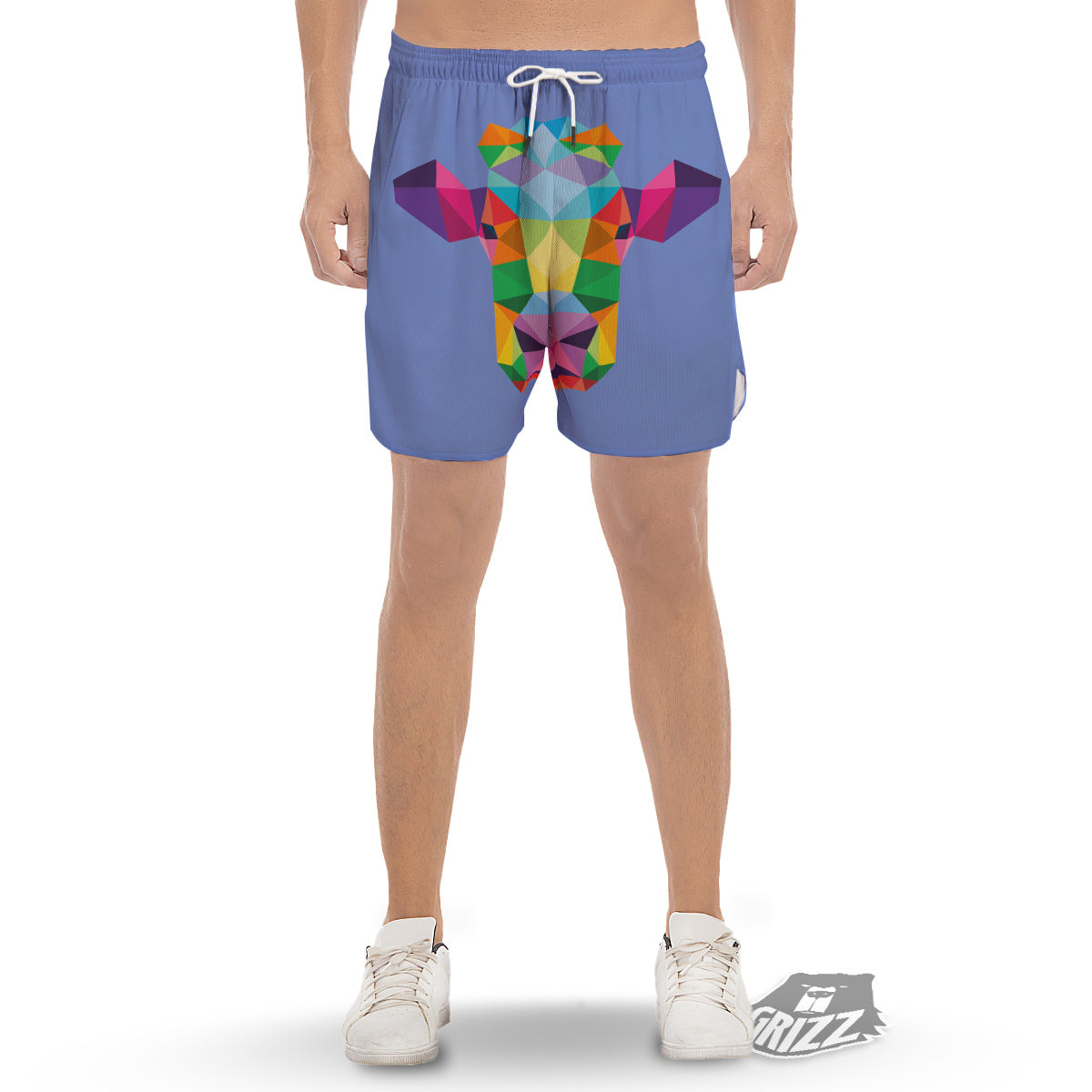 Cow Colorful Print Men's Gym Shorts-grizzshop