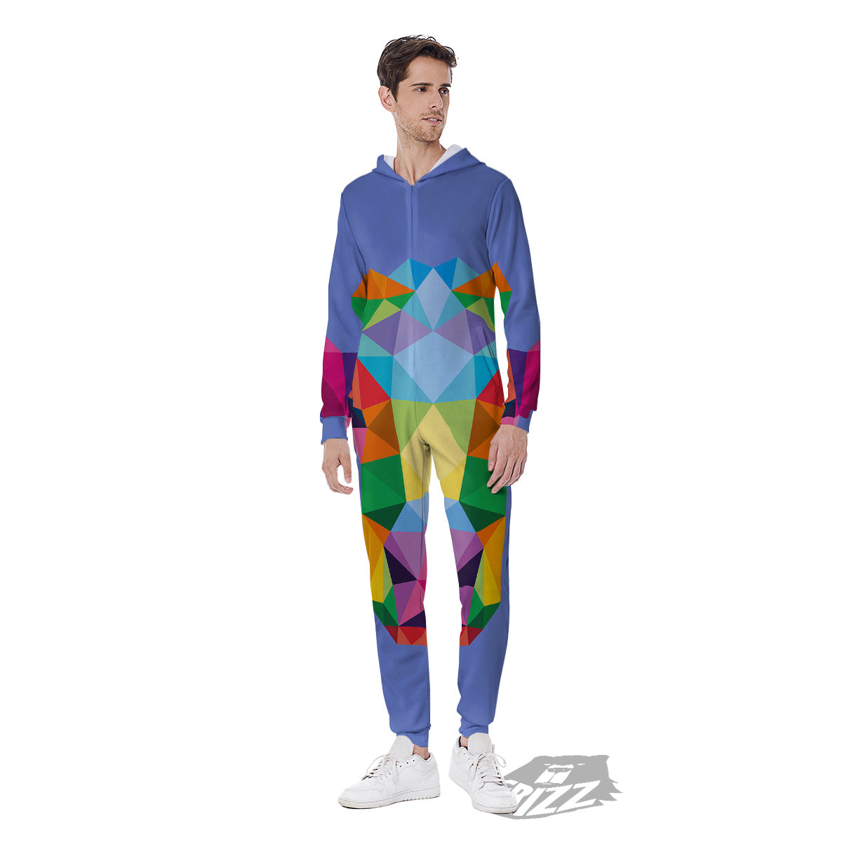 Cow Colorful Print Men's Jumpsuit-grizzshop