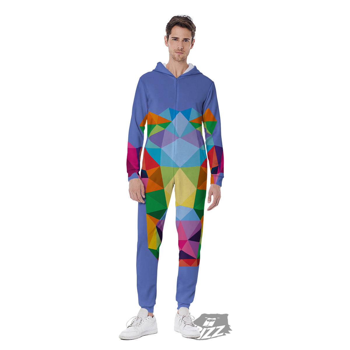Cow Colorful Print Men's Jumpsuit-grizzshop