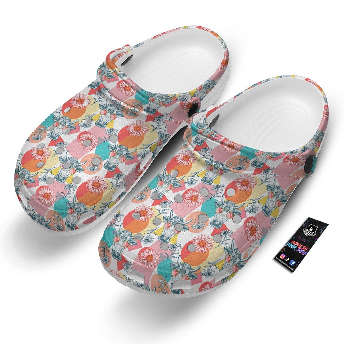 Cow Colorful Print Pattern Clog-grizzshop