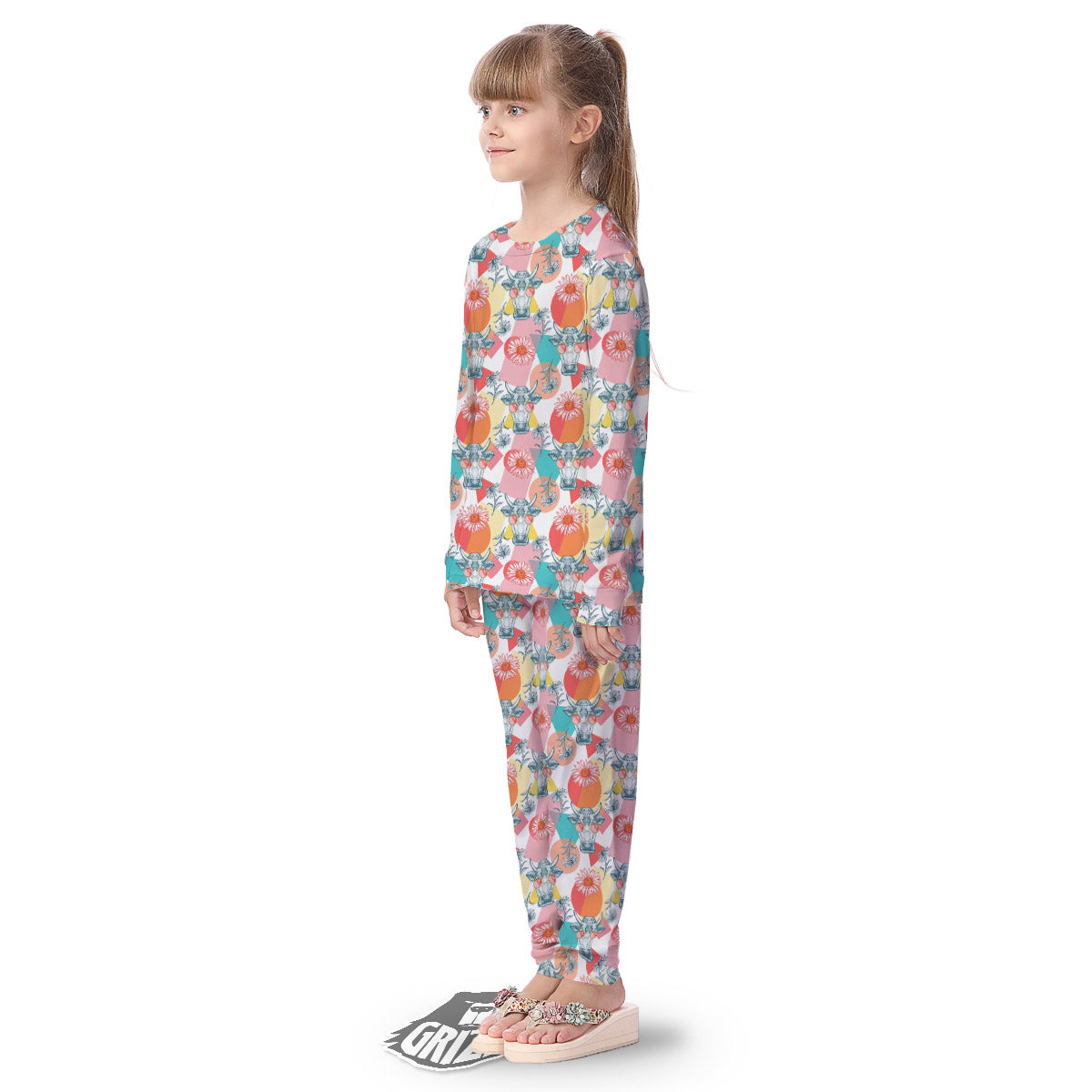 Cow Colorful Print Pattern Kid's Pajamas-grizzshop