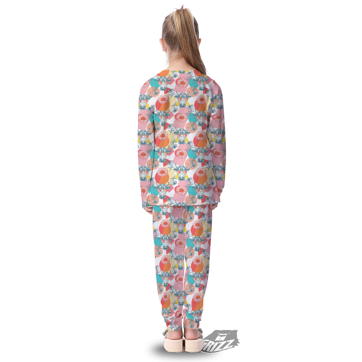 Cow Colorful Print Pattern Kid's Pajamas-grizzshop